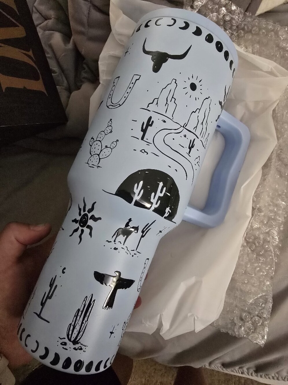 Light Blue Desert Scene Insulated Travel Tumbler - 40 Oz NWT